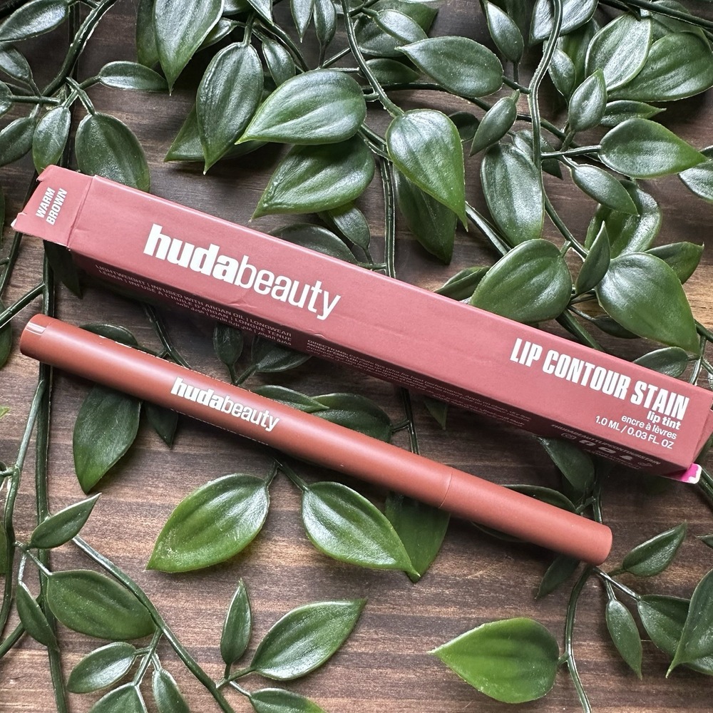 HUDA BEAUTY Lip Contour Lip Stain Tint - Full Size - WARM BROWN - BNIB